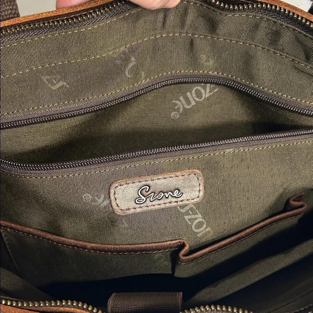 SZone Leather & Canvas Laptop Tote